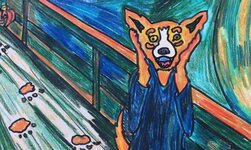 Blue Dog Meets the Scream.jpg