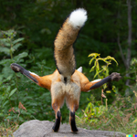 DALL·E 2022-08-14 15.10.46 - a red fox with its hindquarters raised, facing away from the view...png