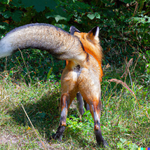 DALL·E 2022-08-14 15.03.43 - a red fox with its hindquarters raised, facing away from the view...png