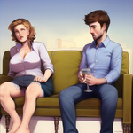 Human mother and son, alcohol, drinking, intoxication, comic, sequence, sitting  s-2366749247.png
