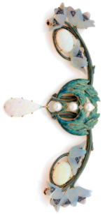 René Lalique _ An Art Nouveau gold, enamel, paste, opal, and pearl brooch, circa 1900_ Signed ...png