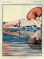 Vie Parisienne Cover Fashion Lady Umbrella Pool Swim Summer Vintage Poster Repro Shipped Rolle...jpg
