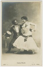 Cake Walk_ Photo postcard of couple in dancing pose, in bent position, with hands clasped at b...jpg