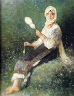Nicolae Grigorescu , 'Peasant spinning', @1875.jpg