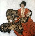  'Woman with Leopards', 1906 Sarah Stillwell Weber.jpg