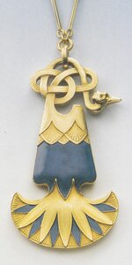 An antique 'Lotus Bud' pendant, by René Lalique, circa 1897-98_ In the Egyptian-style, compose...jpg