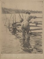 Anders Zorn, The Fence, 1913, etching.jpg