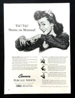 1942 Cannon Percale Sheets Vintage Ad, Advertising Art, Magazine Ad, Print Ad, Great to Frame_.jpg
