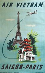 Vintage Air Vietnam Flights Saigon To Paris Poster A3 Print.jpg